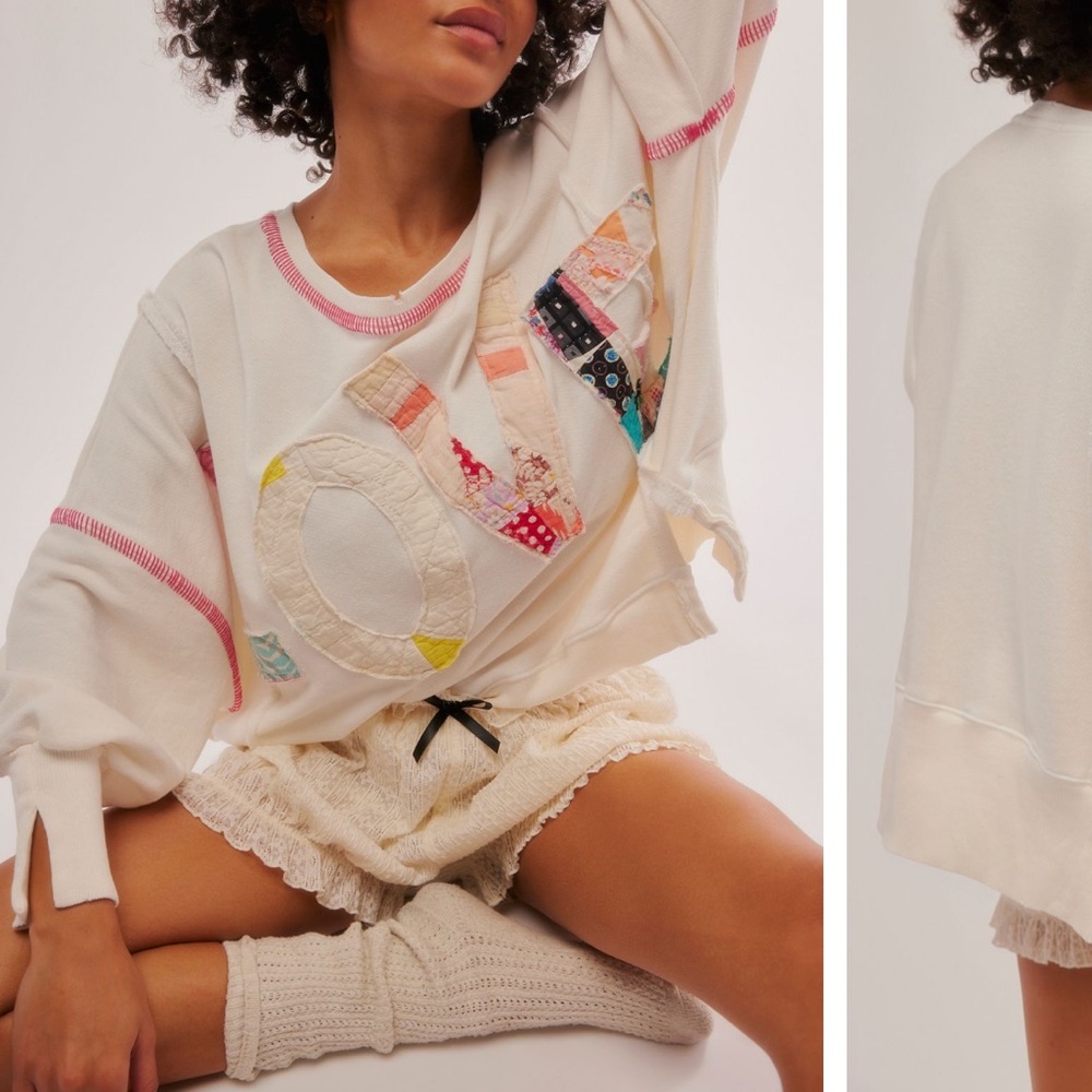 Free People x Tricia Fix Camden Love Sweatshirt, XS